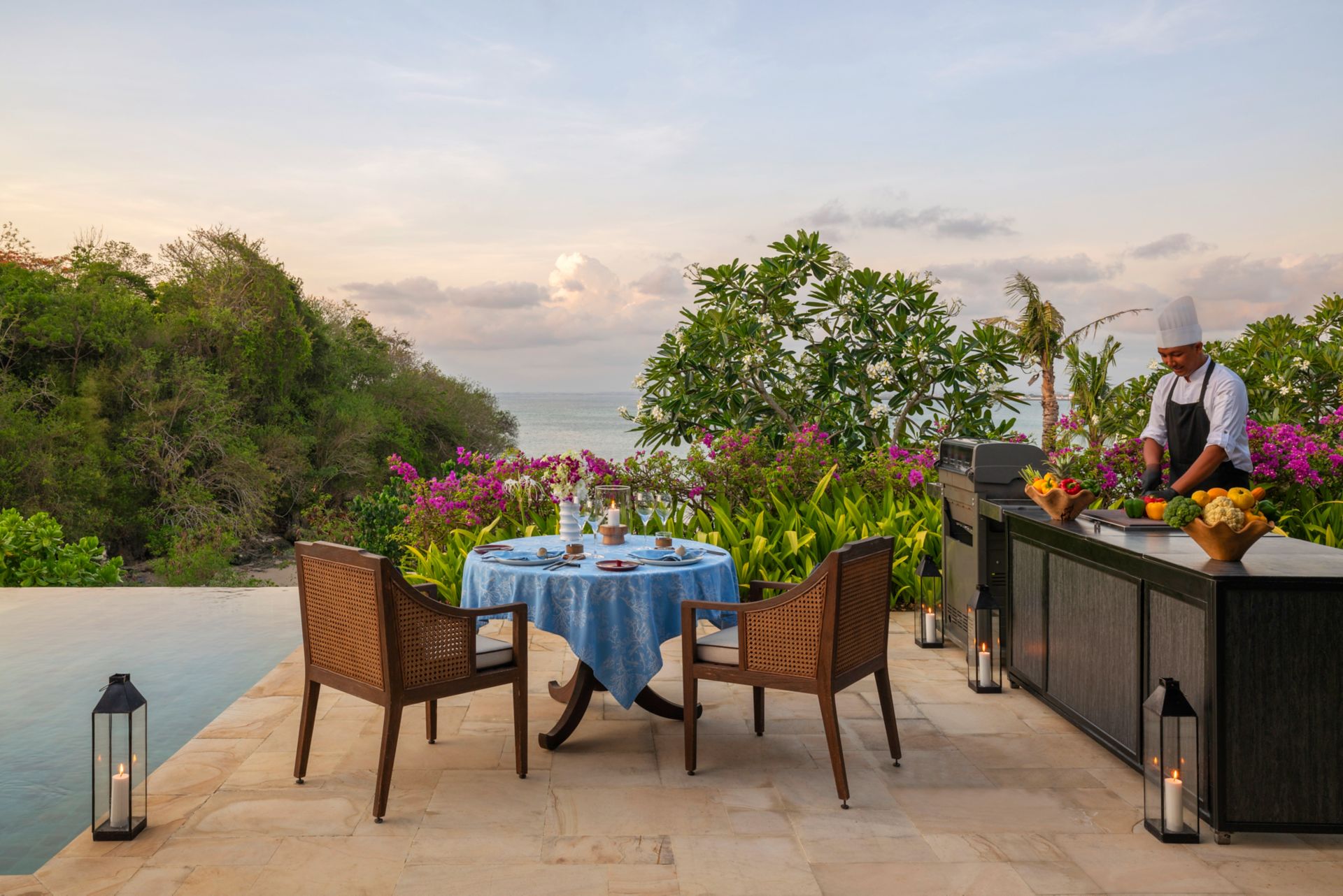 Private dining inspiration at Raffles Bali; final chef and venue are tailored separately